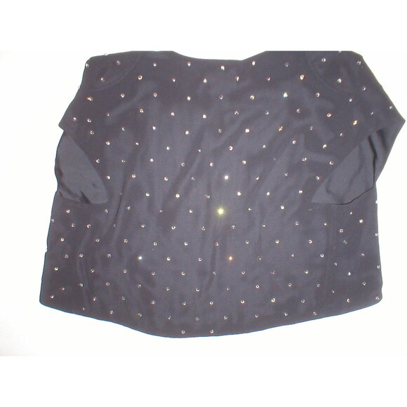 New Womens NWT 0 Erin Fetherston Bolero Shrug Black Crystals Crop Short Jacket - Picture 5 of 7